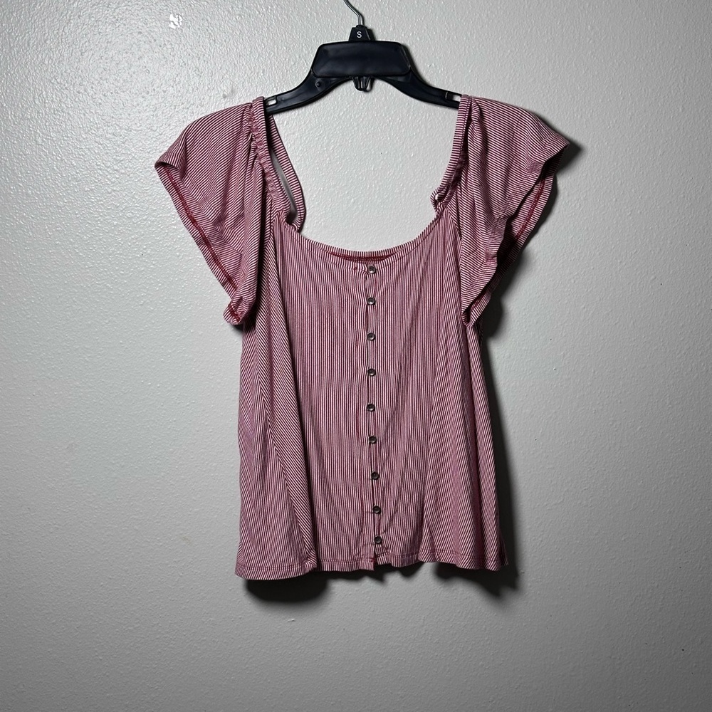 American Eagle Off Shoulder Stripe Top Blouse Soft &‎ Sexy Size XS